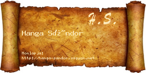 Hanga Sándor névjegykártya